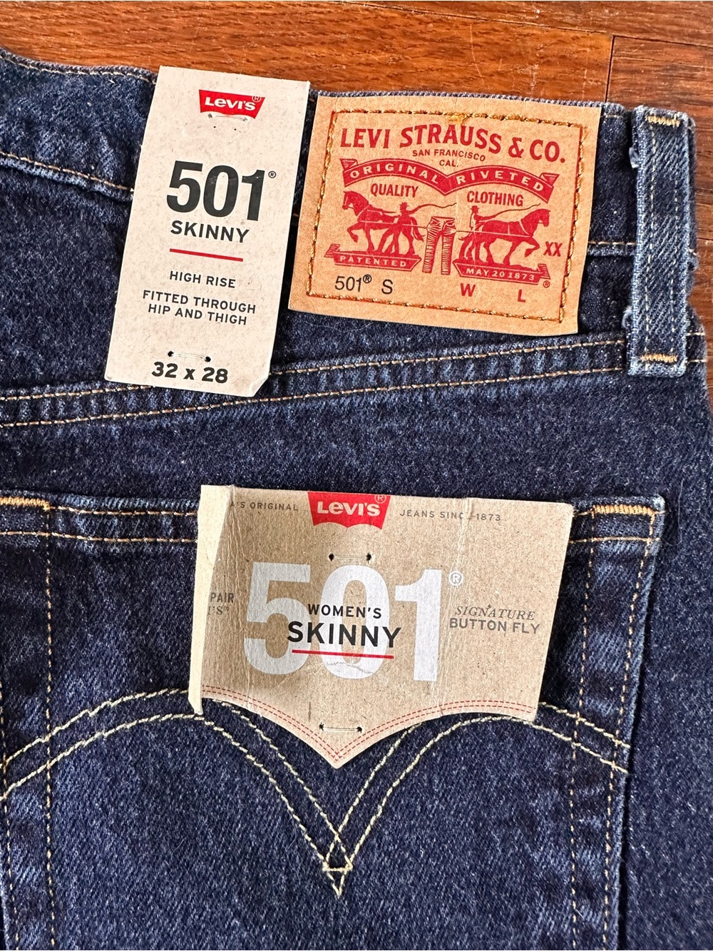 Levi's 501 Skinny Jeans in Dark Blue Denim